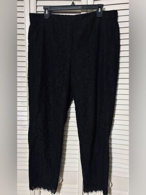 J Crew 12T Black Lace capris Pants